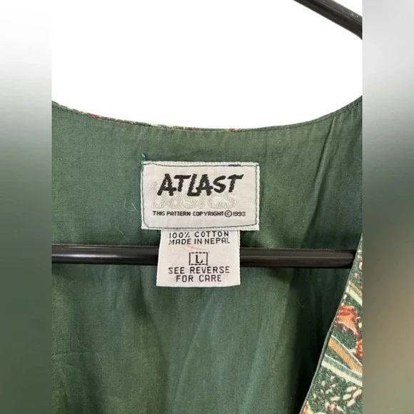 Vintage Atlast cotton green paisley vest - Picture 2 of 4